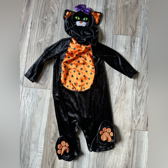 In Character Kid Black Cat Costume Suit w/Hat in Black & Orange Size L (18-24M) - Picture 1 of 5